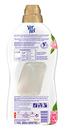 Vernel Suavizante Concentrado para la Ropa Aromaterapia Té & Peonia - Pack de 8x57D, Total 456 Lavados (10.4 L)