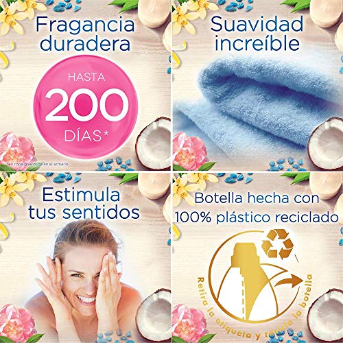 Vernel Suavizante Concentrado para la Ropa Aromaterapia Té & Peonia - Pack de 8x57D, Total 456 Lavados (10.4 L)