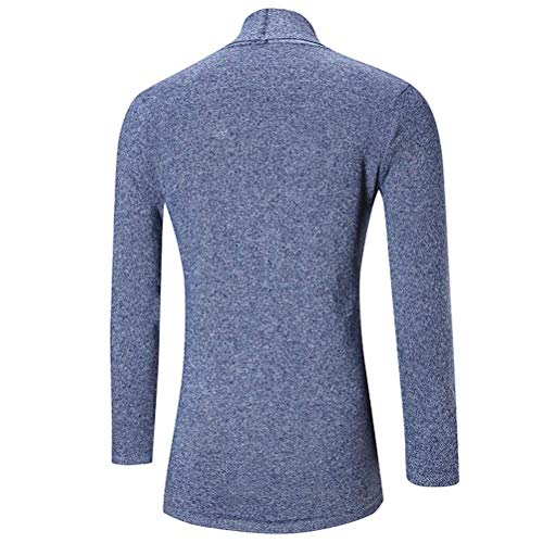 Vêtements D'Hiver Pour Hommes Adolescents Col Loisirs Châle Hommes Longue Chaud Doux Ouvert Bord Cardigan Veste Manteau Tops (Color : Azul, Size : SG)