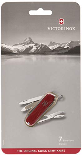 Victorinox Classic Navaja con 7 funciones, incluyendo tijeras y lima de uñas con limpiaúñas