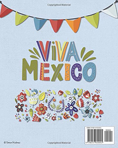 Viva Mexico: Mexican Heritage Celebration - Fun Cinco de Mayo Gifts - Fiesta Notebook for Women Men - Blank Wide Ruled Journal with Bonus Password Tracker - 8"x10"