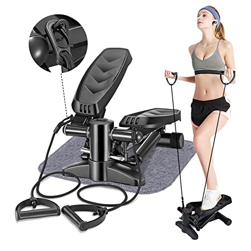 Vogvigo Stepper, Multifuncional Step Fitness en Casa con Pantalla y Cintas de Entrenamiento, Aparatos para Hacer Ejercicio Casa Profesionales para Glúteos/Piernas/Cardio, Sin Ruido/MAX-Carga 150 kg