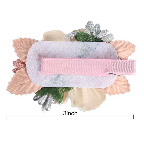 VUCDXOP Clips de Pelo de Flor, 3 Piezas Flor Artificial Clip de Pelo Pinzas de Flores Horquillas de Pelo Horquillas para el Pelo para niñas, diseño de Flores para Mujeres Niñas