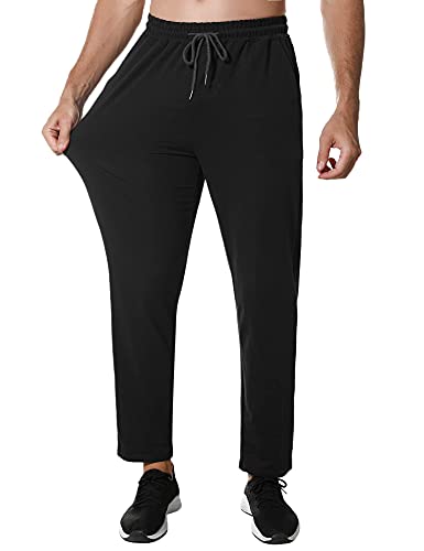 Wayleb Pantalon Chandal Hombre Algodón Pantalones Deporte Invierno Larga Pantalon Jogger Cintura Elástica con Bolsillos de Cremallera Running Fitness