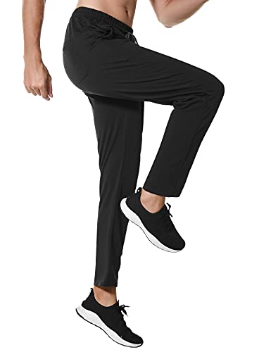 Wayleb Pantalon Chandal Hombre Algodón Pantalones Deporte Invierno Larga Pantalon Jogger Cintura Elástica con Bolsillos de Cremallera Running Fitness