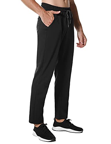 Wayleb Pantalon Chandal Hombre Algodón Pantalones Deporte Invierno Larga Pantalon Jogger Cintura Elástica con Bolsillos de Cremallera Running Fitness