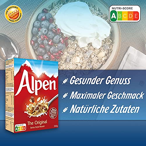 Weetabix Alpen Muesli Original, muesli de estilo suizo, 2 x 550 g