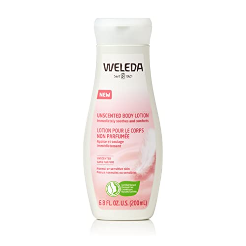 WELEDA Loción corporal sensible, sin alcohol, sin fragancias, para el cuidado de la piel sensible propensa a la irritación (1 x 200 ml)