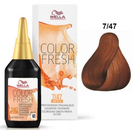 WELLA PROFESSIONAL COLOR FRESH COLORACION SEMIPERMANENTE 7/47 RUBIO MEDIO COBRIZO ARENA 75ML