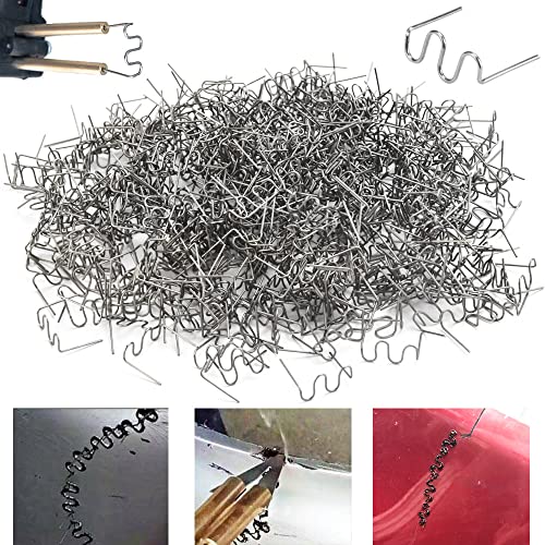 WENRERO 1000 PCS Grapas de Onda Caliente de Acero Tungsteno Grapas de Onda Precortadas 0,8mm / 0,6mm Grapas Onduladas Grapas Calientes de Soldadura Grapas para Soldar Plastico Metal