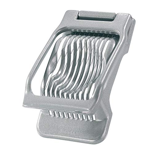 Westmark Cortador de huevos para rebanadas redondas y ovaladas, Alambres de corte tensados ​​individualmente de acero inoxidable, Aluminio/acero inoxidable, Duplex, Gris, 10202260