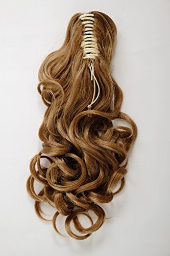 WIG ME UP- SA09-26C Postizo, cola, mezcla rubio oro y rubio cobre largo 50cms, rizos, rizado clip de mariposa