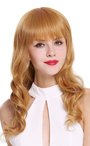 WIG ME UP - TML0511-2744 Peluca mujer largo ondulado flequillo rubio cobre