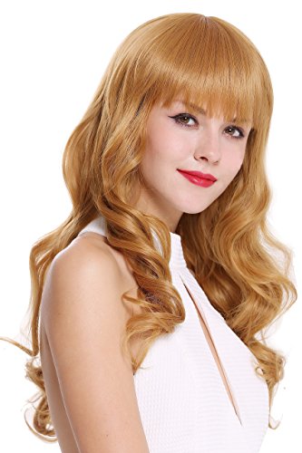 WIG ME UP - TML0511-2744 Peluca mujer largo ondulado flequillo rubio cobre