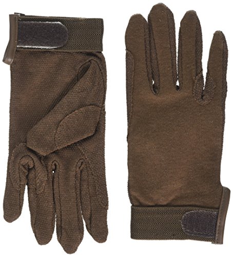 William Hunter Equestrian - Guantes para Montar a Caballo (algodón, Tallas pequeña a Extragrande), diseño con Velcro en la muñeca para Mejor Ajuste, XS, marrón