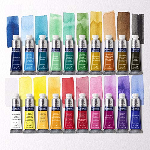 Winsor & Newton acuarela Cotman - Set de iniciación a la acuarela, 20 colores de 5 ml