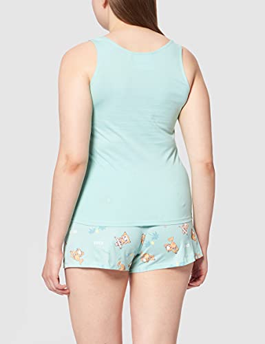 Women' Secret Juego de pijama STRAPS SHORT PANT PYJAMA DIVER PIJAMA 3132870 VERDE ,M para Mujer