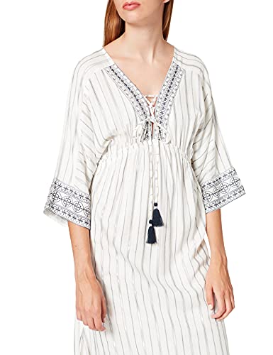 Women's Secret Vestido largo fluido estampado blanco ,XS para Mujer