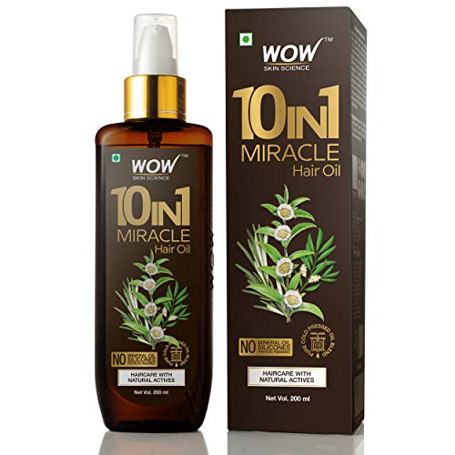 WOW Aceite para el cabello Active Miracle 10 en 1, sin parabenos ni aceites minerales, 200 ml