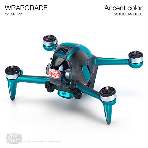 WRAPGRADE Skin Compatible con dji FPV | Accent Color (Caribbean Blue)