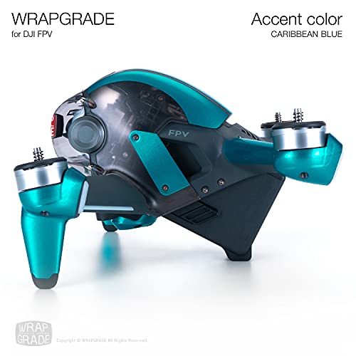 WRAPGRADE Skin Compatible con dji FPV | Accent Color (Caribbean Blue)