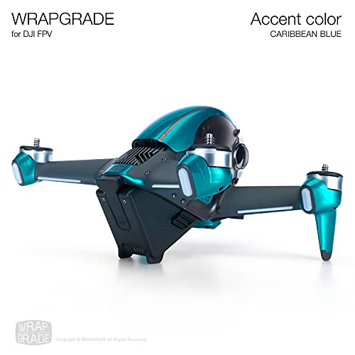 WRAPGRADE Skin Compatible con dji FPV | Accent Color (Caribbean Blue)