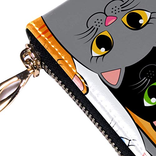 XCNGG Cartera de Cuero Un Grupo de Carteras para Gatos Portatarjetas Clutch con Muchos Bolsillos para Mujeres Hombres Niñas Niños Cartera pequeña y compacta Plegable