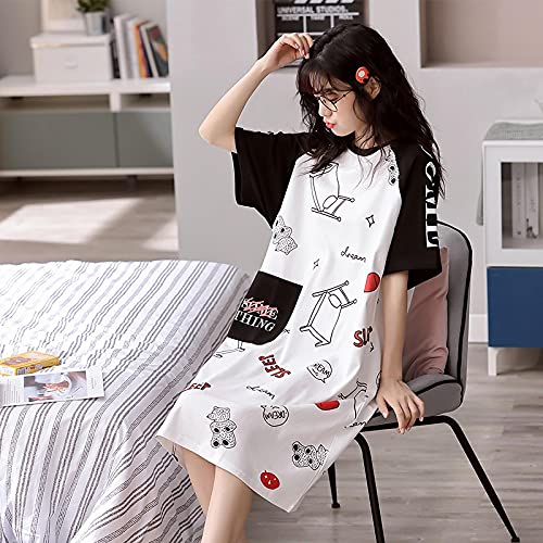 XFLOWR Chemise de Nuit Loungewear 100% Coton Pyjama Costume Hommes Pyjamas ensembles Couple vêtements de Nuit famille Pyjama Costume de Nuit Hommes et Femmes décontracté Maison L 1825W