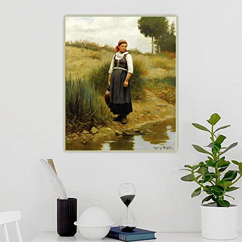 XNHXPH Daniel Ridgway Knight Posters and Prints Daydreams Vintage Wall Art Abstract Canvas Painting Estética para la decoración del hogar Imágenes 60x80cmx1 Sin Marco