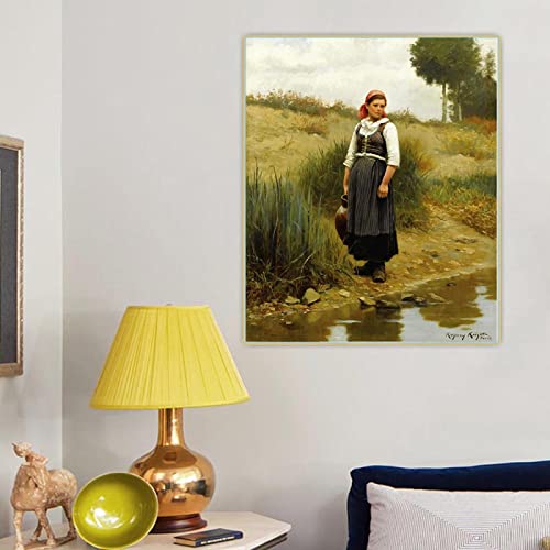 XNHXPH Daniel Ridgway Knight Posters and Prints Daydreams Vintage Wall Art Abstract Canvas Painting Estética para la decoración del hogar Imágenes 60x80cmx1 Sin Marco