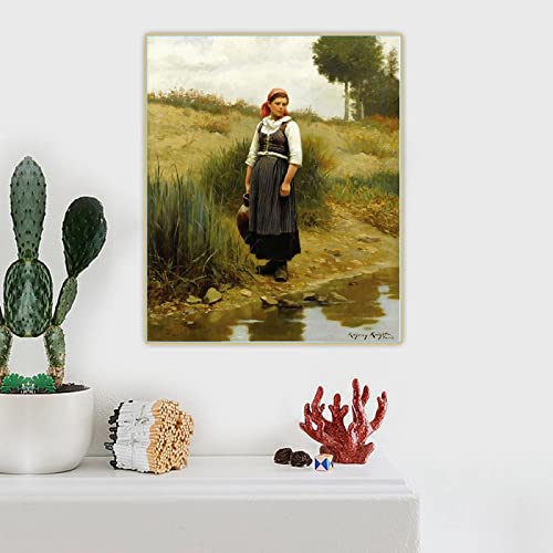 XNHXPH Daniel Ridgway Knight Posters and Prints Daydreams Vintage Wall Art Abstract Canvas Painting Estética para la decoración del hogar Imágenes 60x80cmx1 Sin Marco