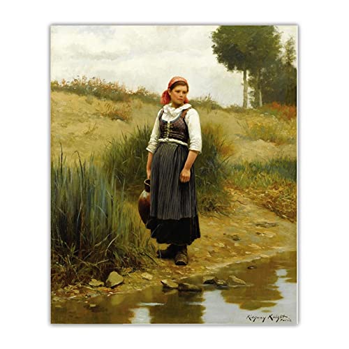 XNHXPH Daniel Ridgway Knight Posters and Prints Daydreams Vintage Wall Art Abstract Canvas Painting Estética para la decoración del hogar Imágenes 60x80cmx1 Sin Marco