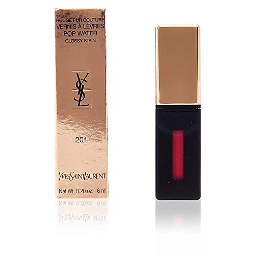 Yves Saint Laurent Rouge Pur Couture Pop Water Glossy Stain 201-Dewy Red Pintalabios - 6 ml (W-C-11440)