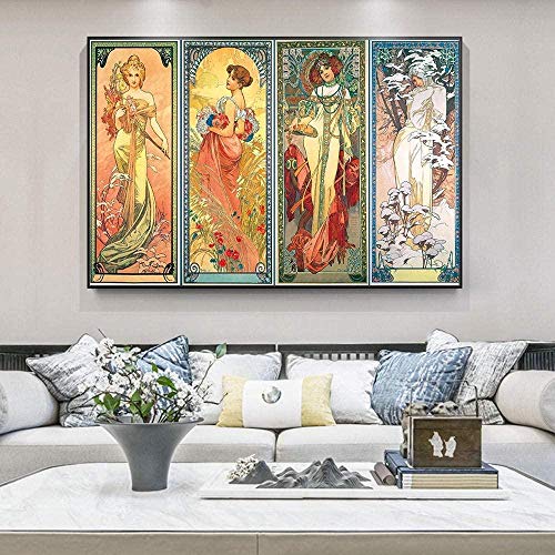 YYTTLL - Rompecabezas De Madera De 1000 Piezas, Rompecabezas De Alphonse Mucha, Rompecabezas Vintage para Mujeres Y Adultos, Imágenes De Sala De Estar para Ni?os