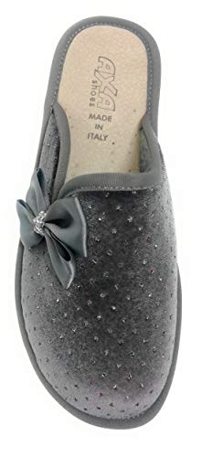 Zapatilla perfumada Brillante con Lazo Made in Italy Color Gris - Numero 41