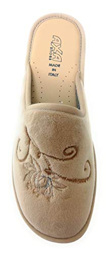 Zapatilla perfumada para Mujer con Bordado Made in Italy Color Beige - número 42