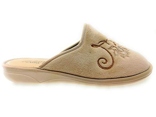 Zapatilla perfumada para Mujer con Bordado Made in Italy Color Beige - número 42