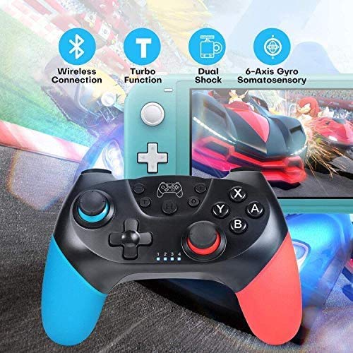 Zexrow Mando para N-Switch, Mando Pro Controller Mando pc Inalambrico con Función Gyro Axis/Dual Shock y Turbo Compatible con N-Switch