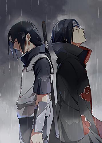 Zhangqicc Sasuke - Póster impreso sobre lienzo para decoración de sala de estar, 40 x 60 cm, enmarcado