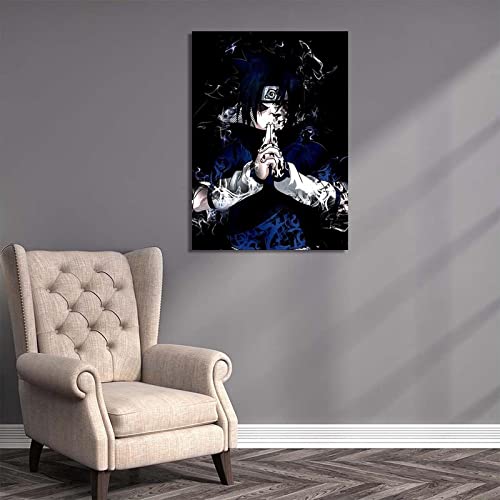 Zhangqicc Sasuke - Póster impreso sobre lienzo para decoración de sala de estar, 50 x 75 cm, sin marco