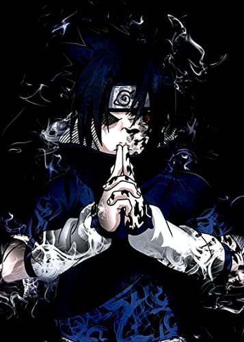 Zhangqicc Sasuke - Póster impreso sobre lienzo para decoración de sala de estar, 50 x 75 cm, sin marco