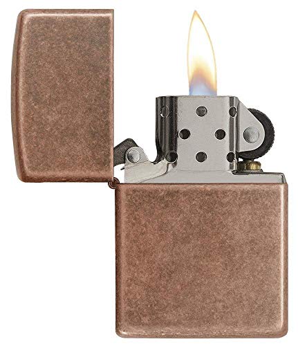 Zippo PL200 Woodchuck American Flag Mechero, Unisex, Antique Coppper, M