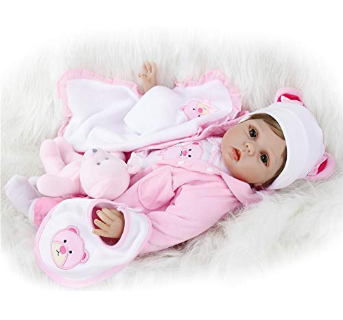 ZIYIUI 55 cm bebé Reborn Muñecas Suave Vinilo Silicona Niña Reborn Baby Dolls Juguetes Regalo