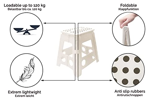 Zollner Taburete plegable multiusos, 39 cm altura