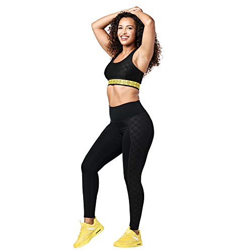 Zumba High Waisted for Women Dance Workout Butt Lifting Leggings, Bold Black 8, S Womens