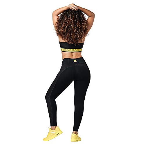 Zumba High Waisted for Women Dance Workout Butt Lifting Leggings, Bold Black 8, S Womens