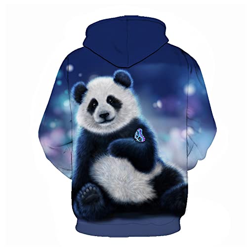 Zytyeu Sudaderas con Capucha Hombre Colección Panda con Estampado 3D Ropa Calle Hombres Sudadera De Manga Larga Parejas Universitarias Hombres Sudadera Primavera Y Otoño Hombres XM-06 S