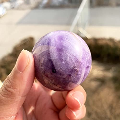 1 PCS Cuarzo Natural Dream Amathyst Esfera curativa Violeta Crystal Ball for el Regalo de la decoración del hogar Cristal de curación Natural (Size : 56-61mm)