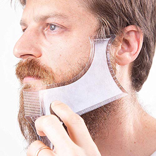 1 pieza Dropship hombres estilo barba peine apariencia bigote moldeado peluquería plástico moldeador de cabello plantilla de peine de regla peines, blanco, Francia