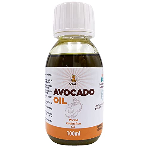 100 ml - Aceite de Aguacate BIO + Prensado en Frío.Aceite aguacate antioxidante, antienvejecimiento.Aceite corporal hidratante. Piel y aceite cabello secos.Avocado Oil Puro y Natural.